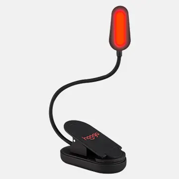 hooga red clip-on book light